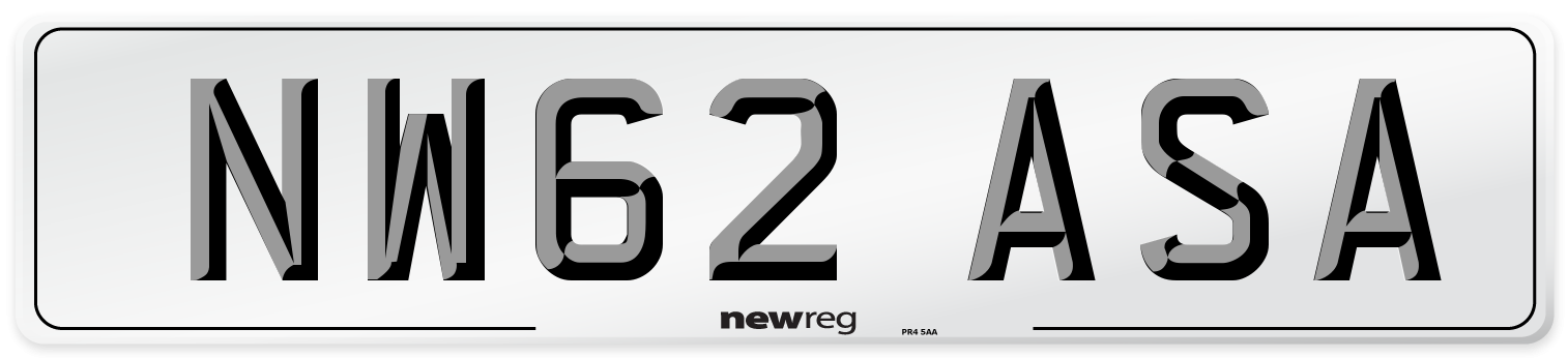 NW62 ASA Number Plate from New Reg